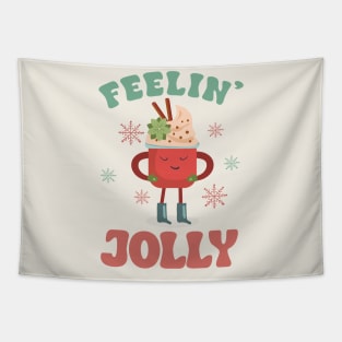 Feeling Jolly Christmas Colorful Text Tapestry