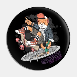 Cat skateboard pop punk Pin