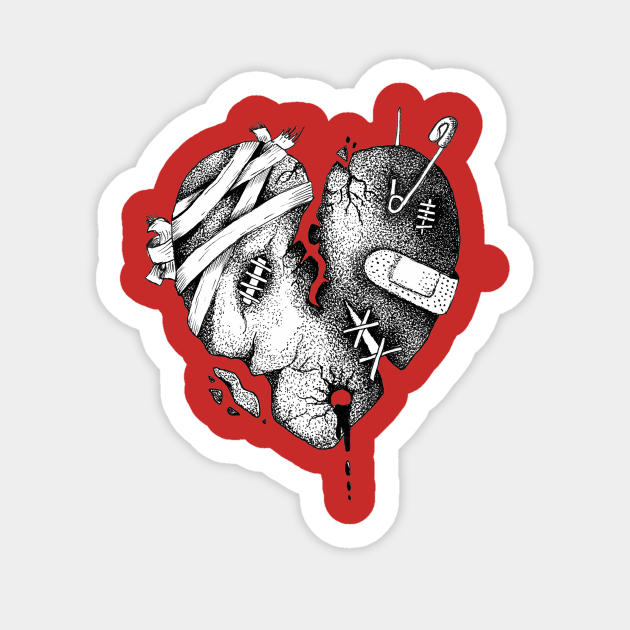 Broken Tattoo Heart Love T-Shirt - Heart Tattoo - Sticker | TeePublic Broken Tattoo Heart Love T-Shirt - Heart Tattoo - Sticker | TeePublic