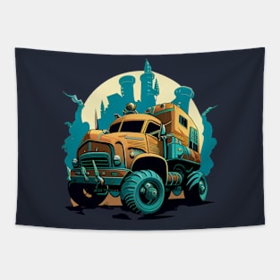 Vintage Ride: A Nostalgic Truck Design. An old truck Tapestry