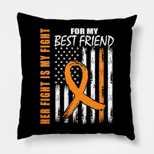 Her Fight Is My Fight Leukemia Awareness US Flag Pillow