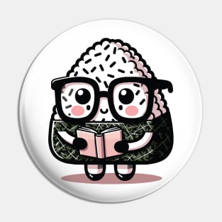 Onigiri Geek - Shy Manga Reader Anime Character Pin