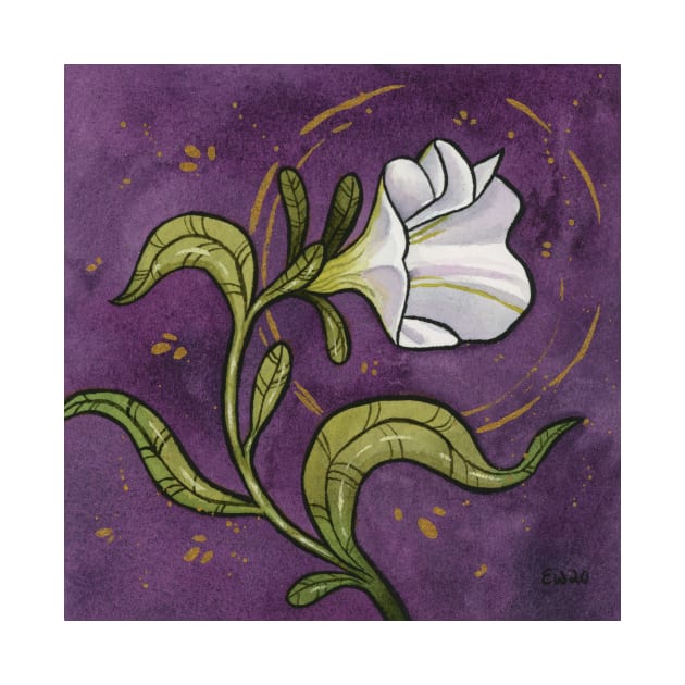 White Petunia - full painting by Ellen Wilberg