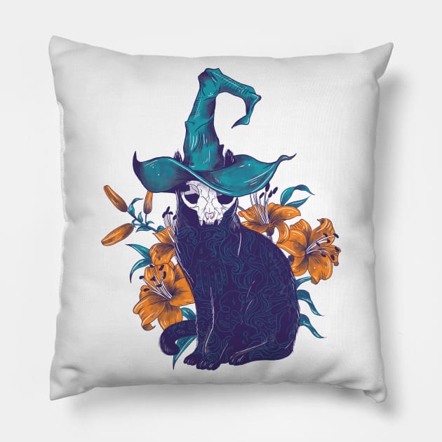 Spooky Cat Pillow by Jess Adams