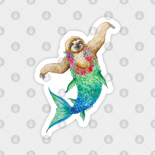 Sloth Mermaid Magnet by aquabun