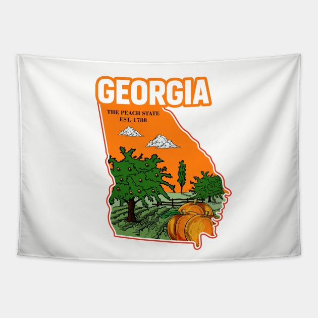 Georgia and peach Tapestry by My Happy-Design