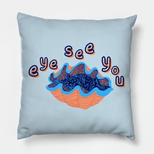 Eye See You Scallop Pillow