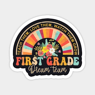 Groovy First Grade Vibes Retro Back To School Teachers Kids Magnet