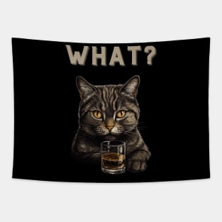 Funny Whisky Cat Shirt Tapestry