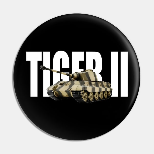 German King Tiger II MBT Tank Pin by Dirty Custard Designs 