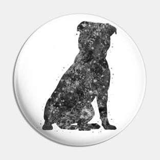 Staffordshire Bull Terrier black and white Pin