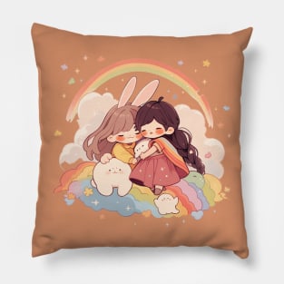 girl and boy Pillow