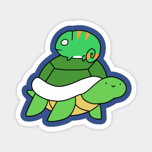Turtle and Little Chameleon Magnet