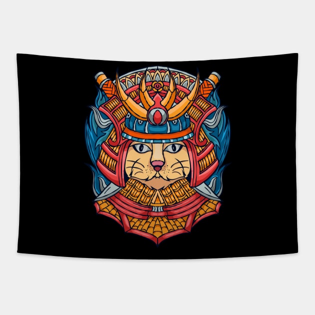 Cat warrior Tapestry by Stenau Artwerk