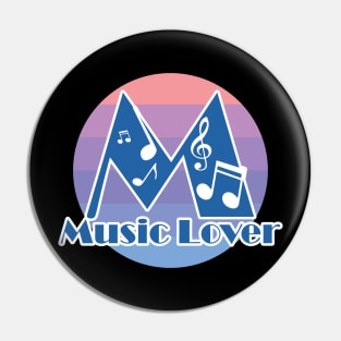 Music Lover Text Design Pin