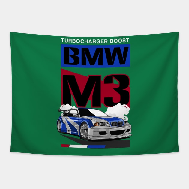 Turbocharger Boost GTR E46 Tapestry by Harrisaputra