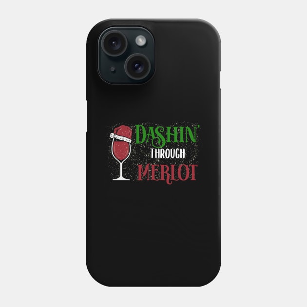 Dashing through Merlot | Xmas Christmas Wine Phone Case by MGO Design