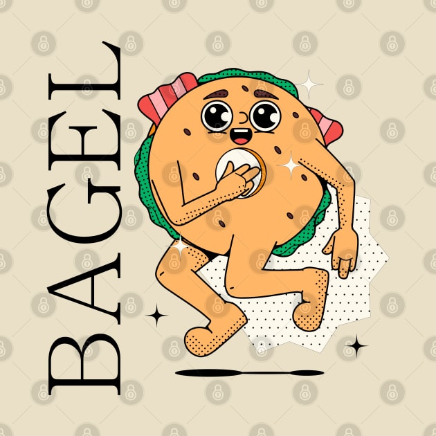 Hand Drawn Bagel Fun by Mako Design 