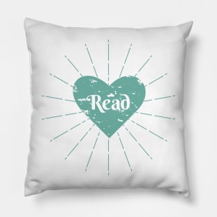 Read Heart - Light turquoise Pillow