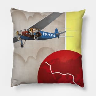 K.L.M. Amsterdam-Batavia Vintage Poster 1930 Pillow