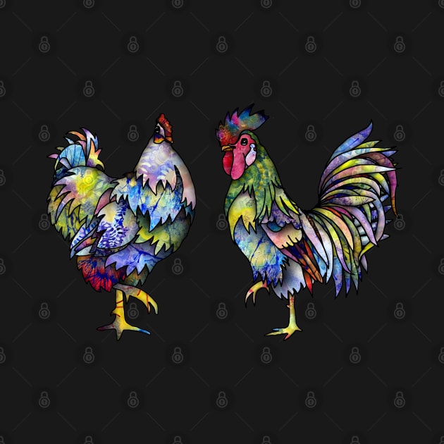 Hen and Rooster by Zodiart