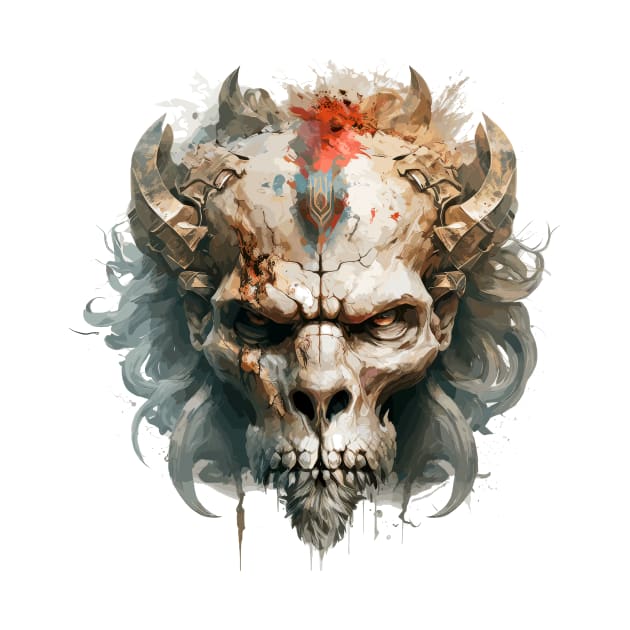 Skull Wild Life Painting Dark Character Spirit by Cubebox