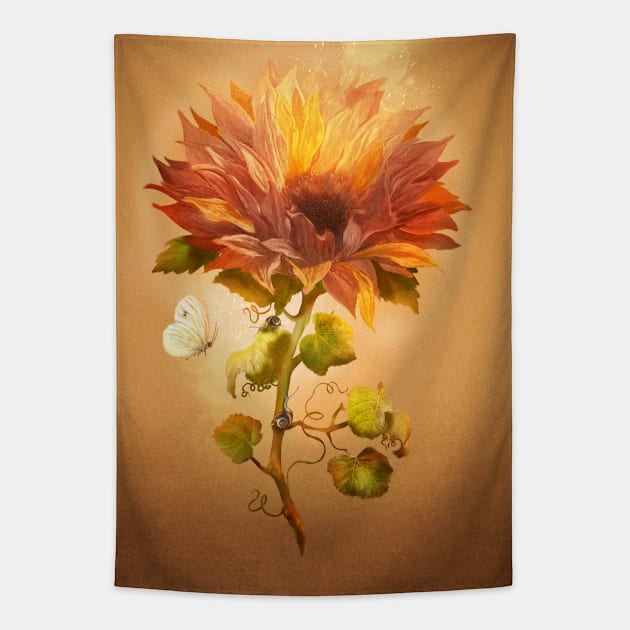 Autumn Flower Tapestry by DVerissimo