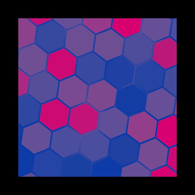 Bi Pride Large Skewed Hexagon Pattern by VernenInk