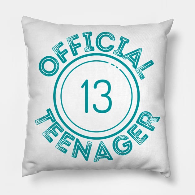 13 Official Teenager Distressed Font Pillow by nathalieaynie