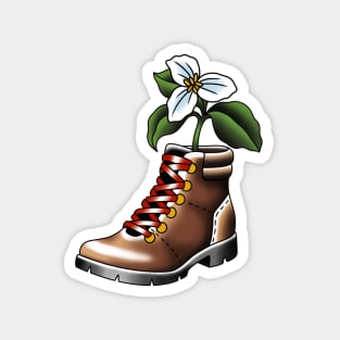 Hiking boot and flower Magnet