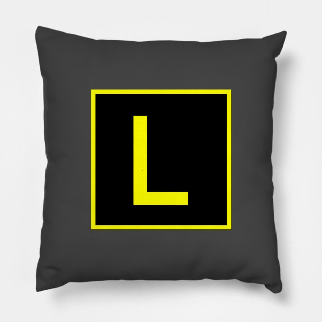 L - Lima - FAA taxiway sign, phonetic alphabet Pillow by Vidision Avgeek