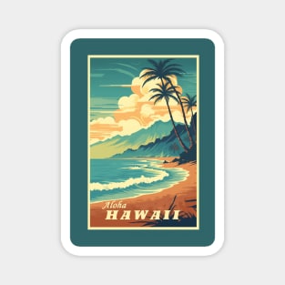 Hawaii Vintage Retro Travel Poster Magnet