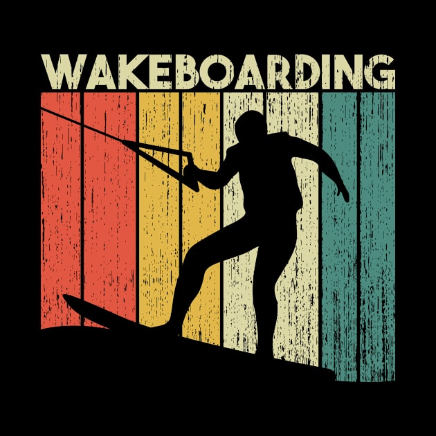 Wakeboarding gift idea vintage retro design by POS