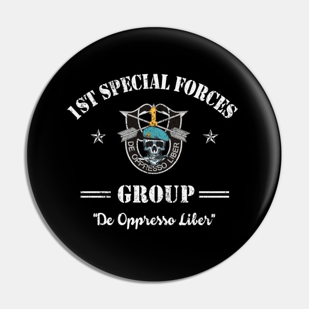 US Army 1st Special Forces Group Skull De Oppresso Liber SFG - Gift for Veterans Day 4th of July or Patriotic Memorial Day Pin by Oscar N Sims