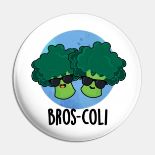 Bros-coli Cute Veggie Broccoli Pun Pin