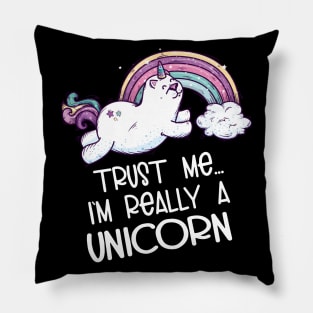 Unicorn Cat Funny Caticorn Cute Kitty Rainbow Magical Pillow