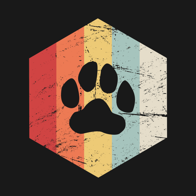 Retro Vintage Furry Paw Print by MeatMan