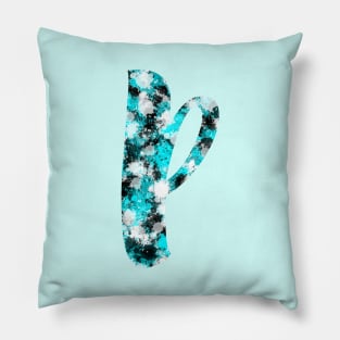 Paint Splash Letter P Pillow