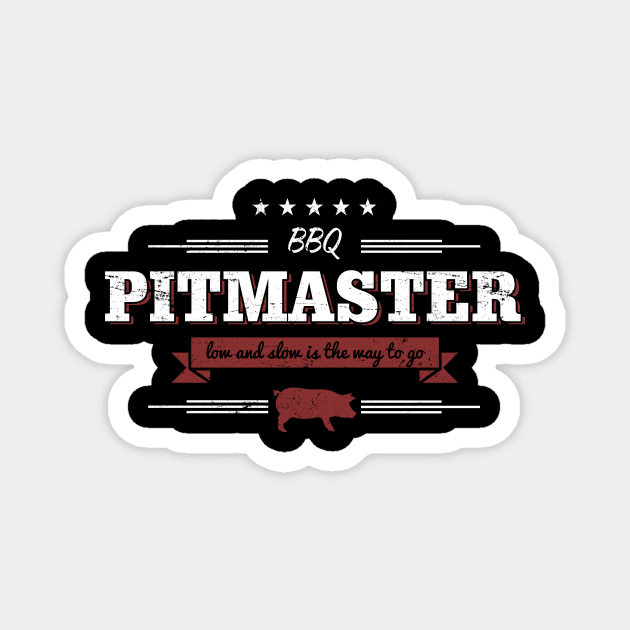 BBQ Pitmaster Low and Slow is the Way To Go Funny Magnet by APSketches