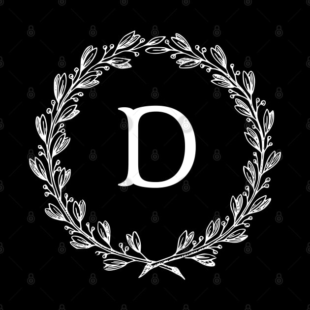 Beautiful Letter D Alphabet Initial Monogram Wreath by anonopinion