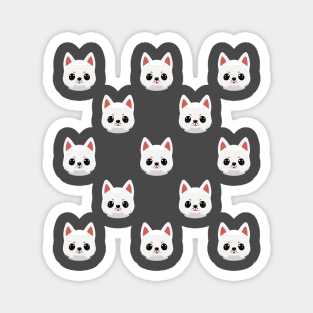 Adorable Art of a White Dog Magnet