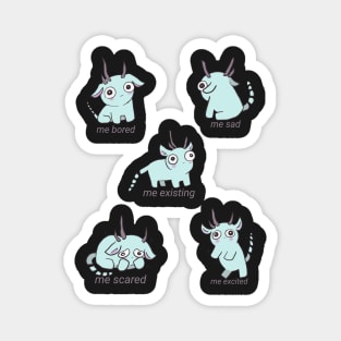 Funny creature with emotions stickers pack Magnet