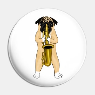 Dog Playing Saxophone Jazz Lovers Pin