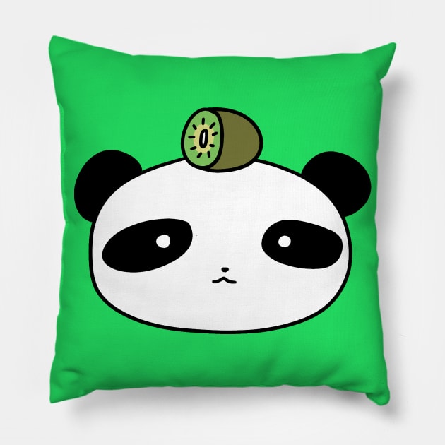 Kiwi Panda Face Pillow by saradaboru