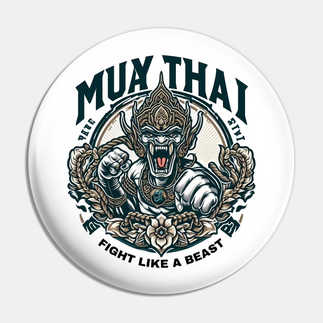 Muay Thai Warrior Pin by TaevasDesign