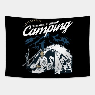 I Love Camping The Mountains Are Calling Tapestry