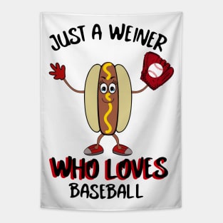 Baseball Style Funny Food Hot Dog Tapestry