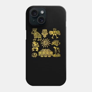 Maya culture golden symbols Phone Case