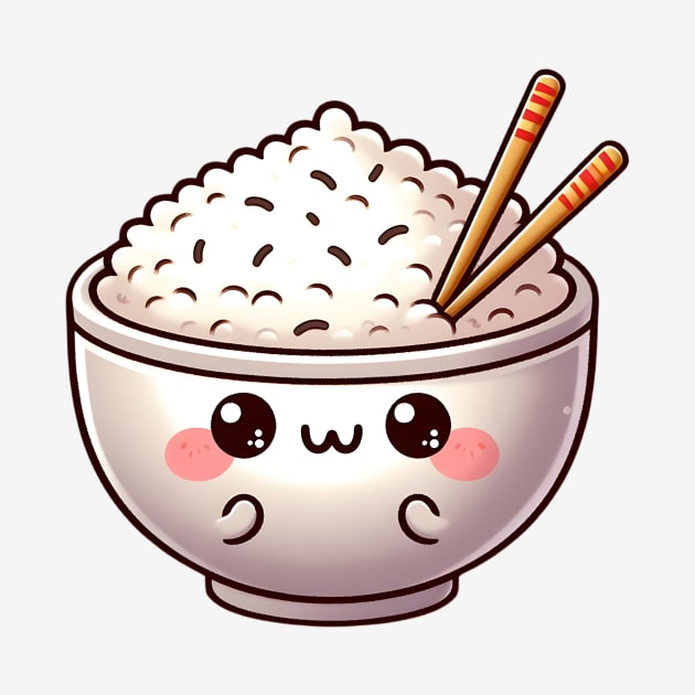 Cheerful Kawaii Rice Bowl by PhotoSphere