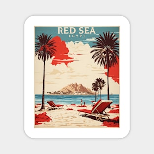 Red Sea Beaches Egypt Vintage Poster Tourism Magnet